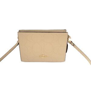 Coach CCI75 Slim Crossbody Signature Pebbled Leather Handbag Oat